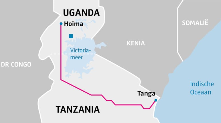 EACOP-pijpleiding door Uganda en Tanzania